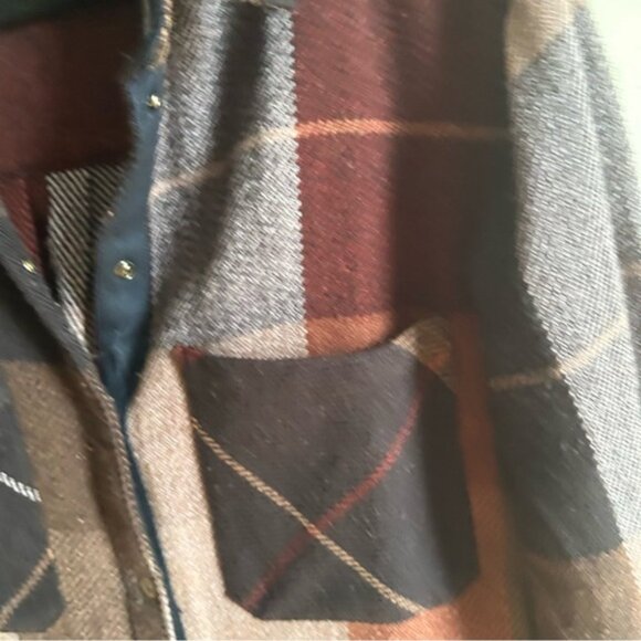 Free People Sz M Street Talk Plaid Button Front Relaxed Shacket Jacket - Picture 8 of 13